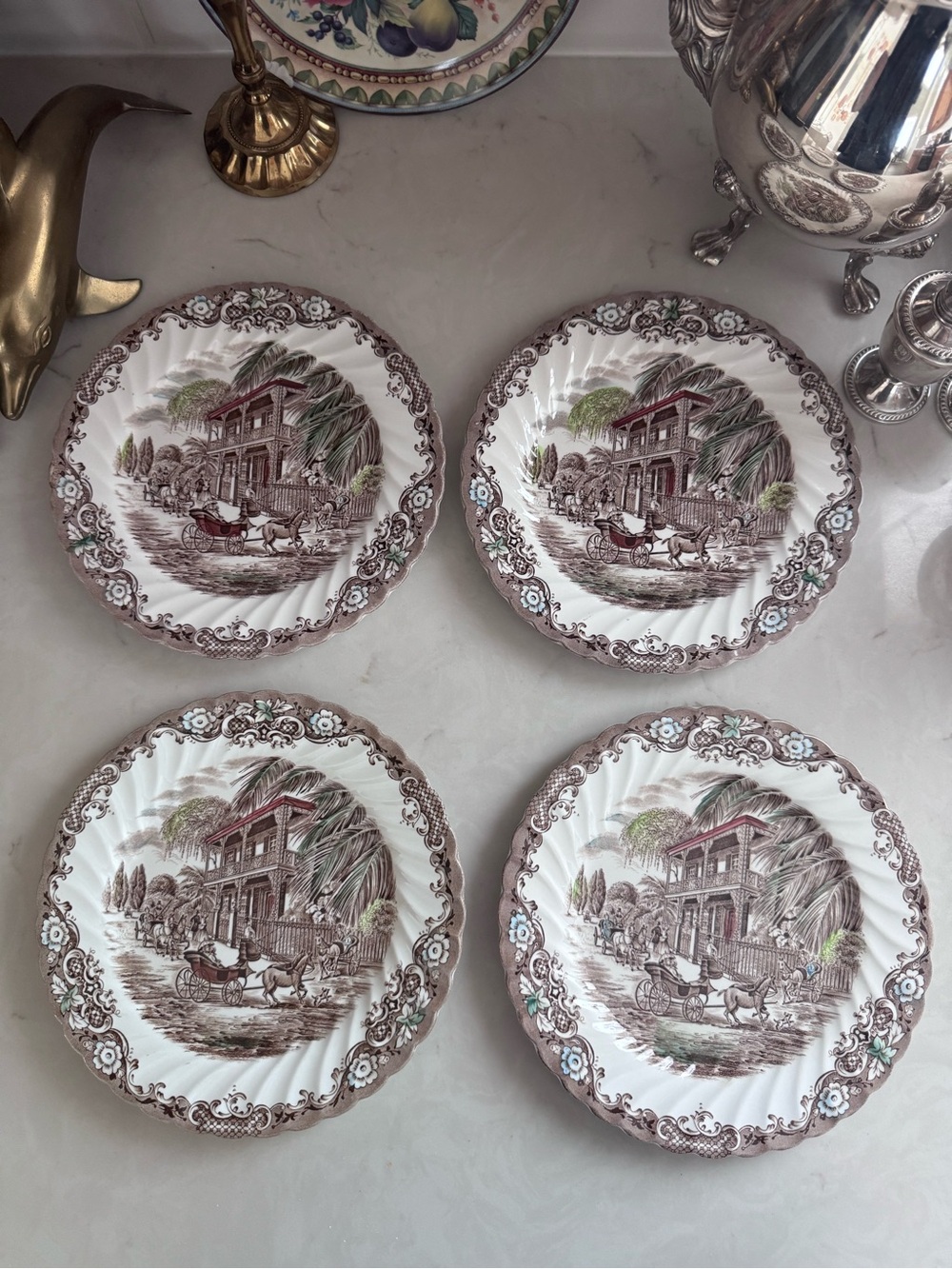 Vintage Johnson Bros Heritage Hall Salad Plate Set of 4 New Orleans